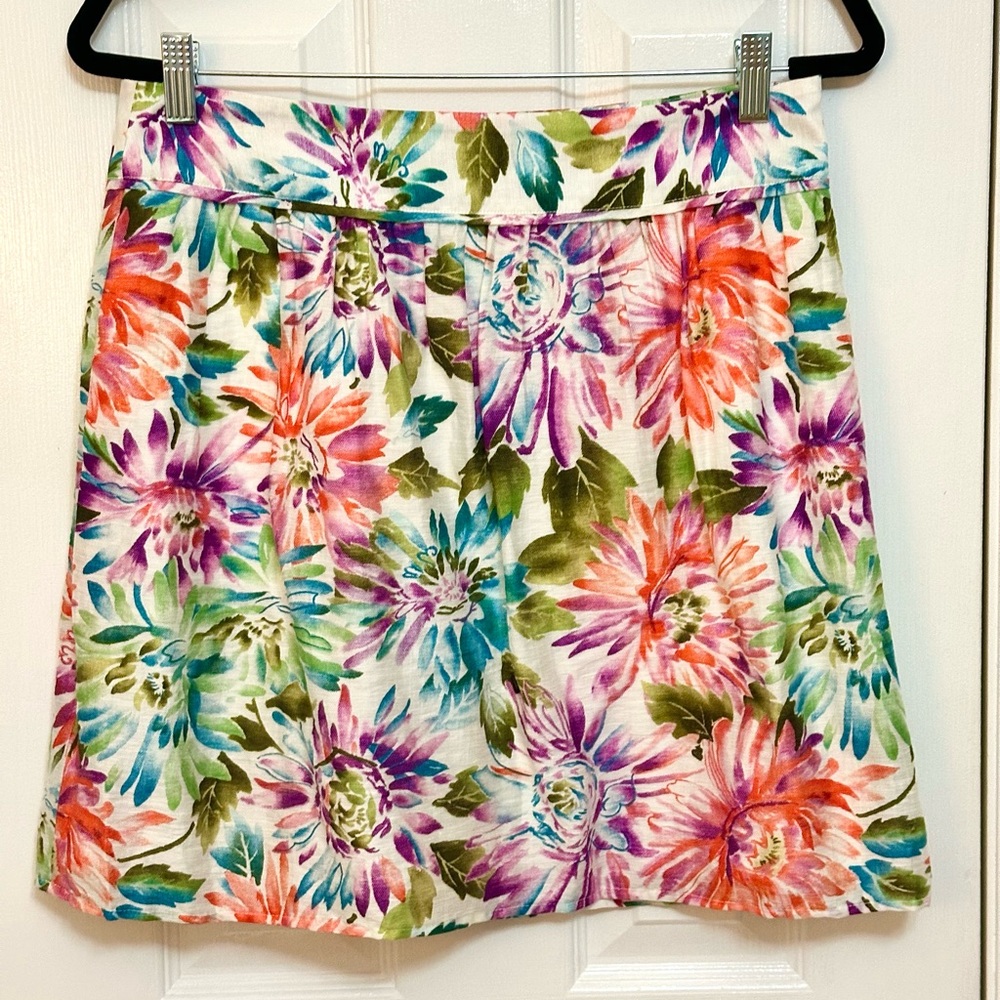 🌸3/$30🌸 Loft bright floral linen skirt